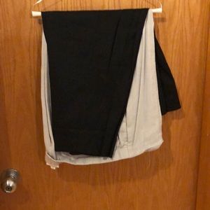 Black linen ankle pants small slit at ankle new